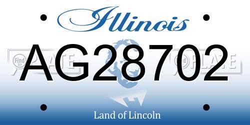 AG28702 Illinois License Plate