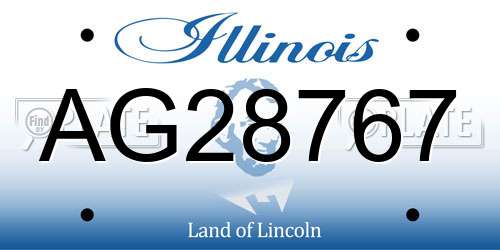AG28767 Illinois License Plate
