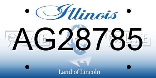 AG28785 Illinois License Plate