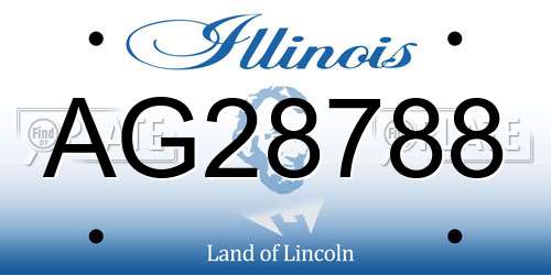 AG28788 Illinois License Plate