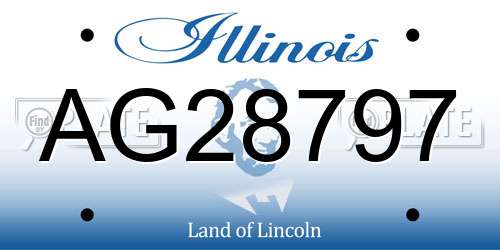 AG28797 Illinois License Plate