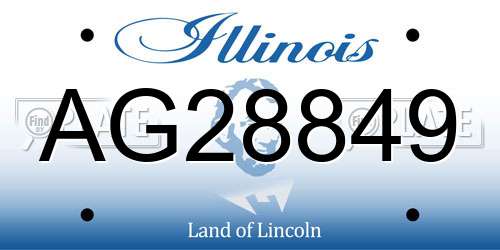AG28849 Illinois License Plate