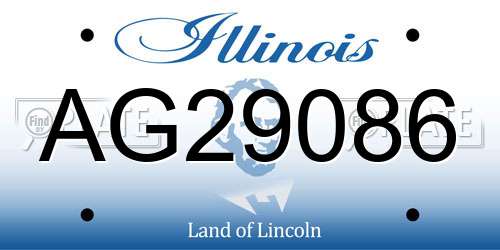 AG29086 Illinois License Plate