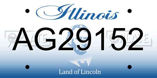 AG29152 Illinois License Plate