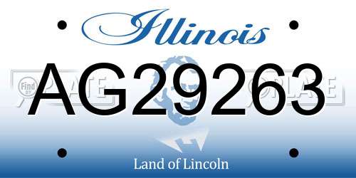 AG29263 Illinois License Plate