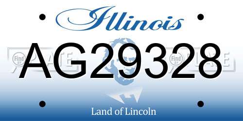 AG29328 Illinois License Plate