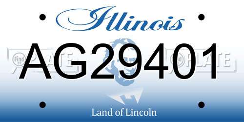 AG29401 Illinois License Plate