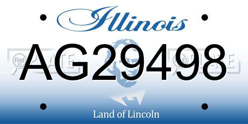 AG29498 Illinois License Plate