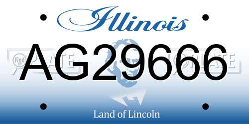 AG29666 Illinois License Plate