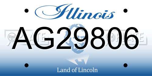 AG29806 Illinois License Plate