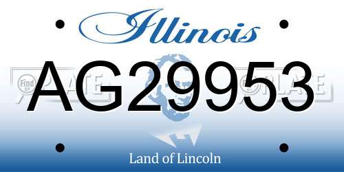 AG29953 Illinois License Plate