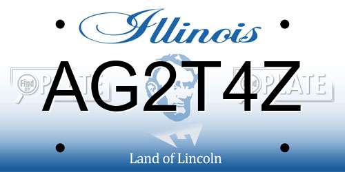 AG2T4Z Illinois License Plate
