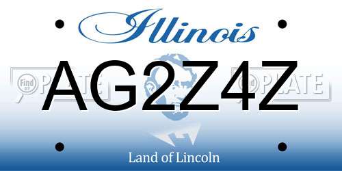 AG2Z4Z Illinois License Plate