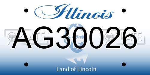 AG30026 Illinois License Plate