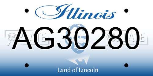AG30280 Illinois License Plate