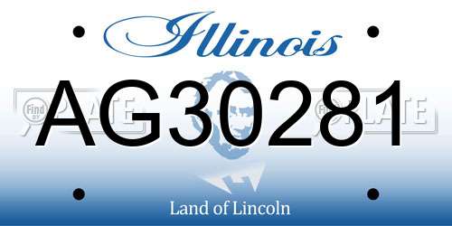 AG30281 Illinois License Plate