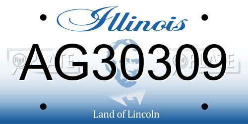 AG30309 Illinois License Plate