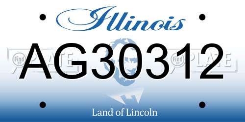 AG30312 Illinois License Plate