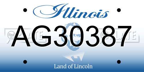 AG30387 Illinois License Plate