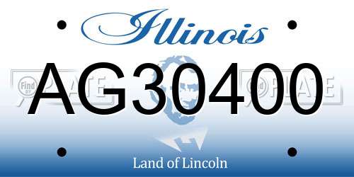 AG30400 Illinois License Plate