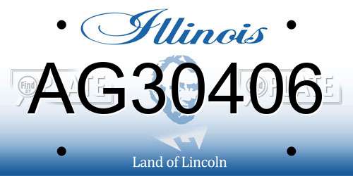 AG30406 Illinois License Plate