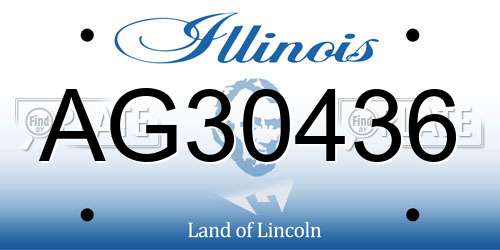 AG30436 Illinois License Plate