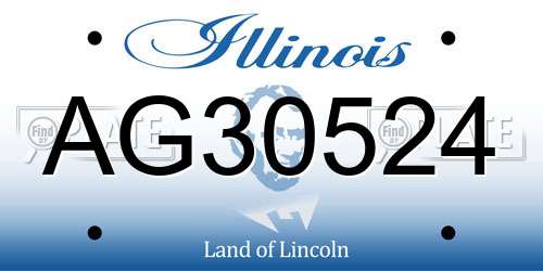 AG30524 Illinois License Plate
