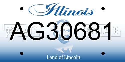 AG30681 Illinois License Plate