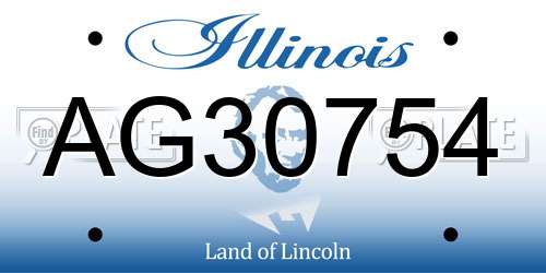 AG30754 Illinois License Plate