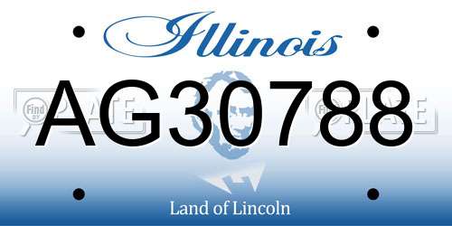 AG30788 Illinois License Plate