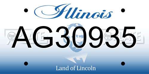 AG30935 Illinois License Plate