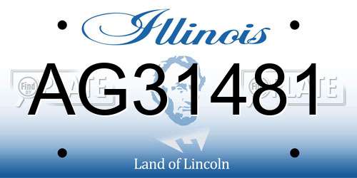 AG31481 Illinois License Plate