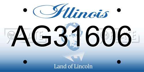 AG31606 Illinois License Plate