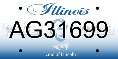 AG31699 Illinois License Plate