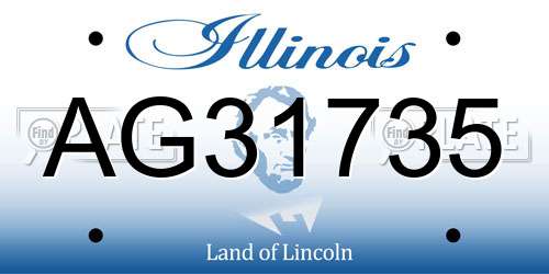 AG31735 Illinois License Plate