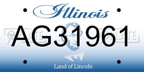 AG31961 Illinois License Plate