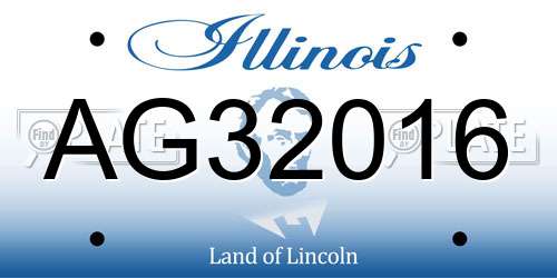 AG32016 Illinois License Plate