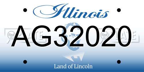 AG32020 Illinois License Plate