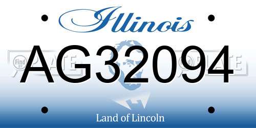 AG32094 Illinois License Plate
