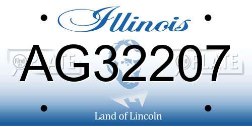 AG32207 Illinois License Plate