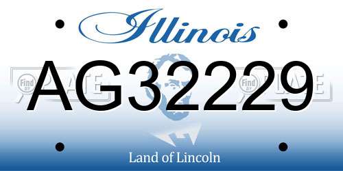 AG32229 Illinois License Plate