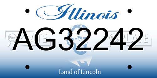 AG32242 Illinois License Plate
