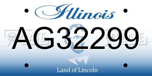 AG32299 Illinois License Plate