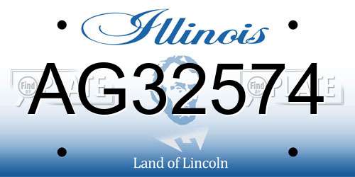 AG32574 Illinois License Plate