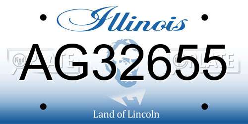AG32655 Illinois License Plate