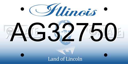 AG32750 Illinois License Plate