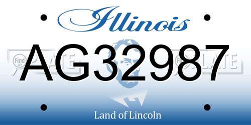 AG32987 Illinois License Plate