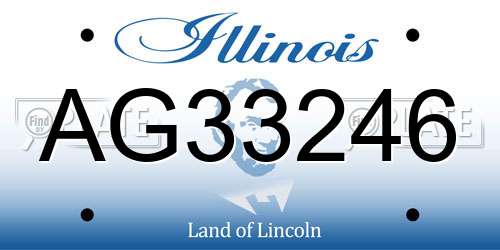 AG33246 Illinois License Plate