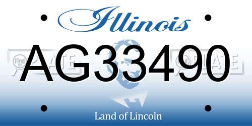 AG33490 Illinois License Plate