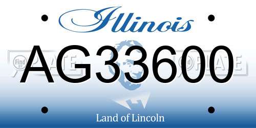 AG33600 Illinois License Plate